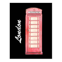 red phone booth - London postcard