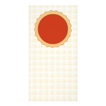 Red Pie. Strawberry Tart. Beige Check. Custom Photo Card