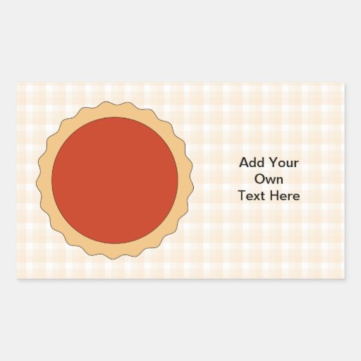 Red Pie. Strawberry Tart. Beige Check. Rectangle Sticker