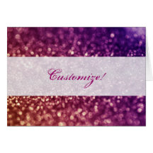 Red Pink and Purple Sparkle Diva Glitter Design Greeting Card