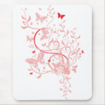 Red & Pink Butterfly Mousepad