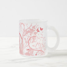 Red & Pink Butterfly Mug