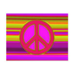 Red Pink Fractal & Peace Sign postcards