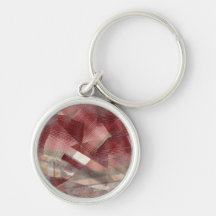 Red pink grey plaid collage stripes pattern design keychains
