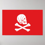Red Pirate Flag Poster