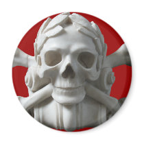 Red Pirate Skull Fridge Magnet