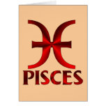 Red Pisces Horoscope Symbol cards