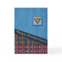 Red Plaid and Blue Fabric Anniversary cards