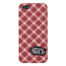 Red Plaid Boombox iPhone 5 Covers