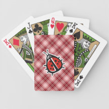 Red Plaid Cute Ladybug Card Decks