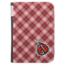 Red Plaid Cute Ladybug Cases For Kindle