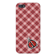 Red Plaid Cute Ladybug iPhone 5 Case