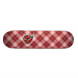 Red Plaid Cute Ladybug Skate Board Deck