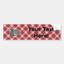 Red Plaid Duck Bumper Sticker