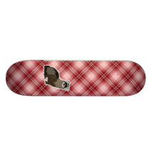Red Plaid Ferret Skate Board