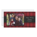 Red Plaid Holiday Photo Card photo cards