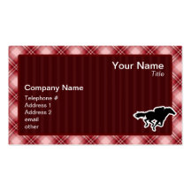 Red Plaid Horse Racing Business Card Templates