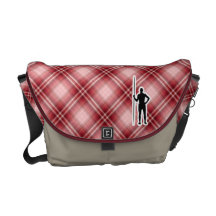 Red Plaid Javelin Throw Messenger Bag