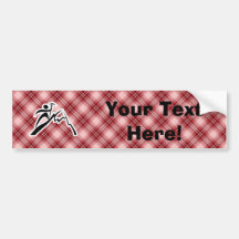 Red Plaid Mountain Climbing Bumper Sticker