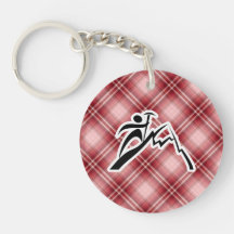 Red Plaid Mountain Climbing Key Chains