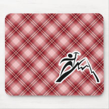 Red Plaid Mountain Climbing Mousemats