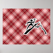 Red Plaid Mountain Climbing Posters