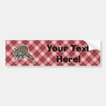 Red Plaid Racoon Bumper Stickers