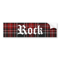 Red Plaid Rock - Bumper Sticker