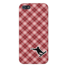 Red Plaid Snowboarding Case For The iPhone 5