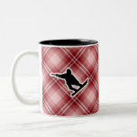 Red Plaid Snowboarding Coffee Mug