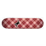 Red Plaid Snowboarding Custom Skate Board