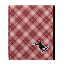 Red Plaid Snowboarding iPad Folio Case