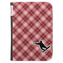 Red Plaid Snowboarding Kindle Covers