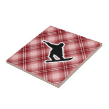 Red Plaid Snowboarding Tiles