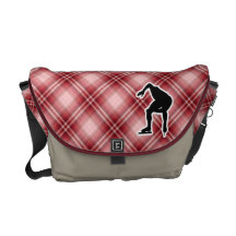 Red Plaid Speed Skater Courier Bags
