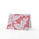 Red Plaid with Leaves Vintage Wallpaper cards
