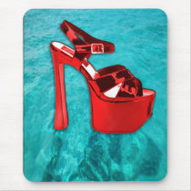 Red Platform Divers Use Pads