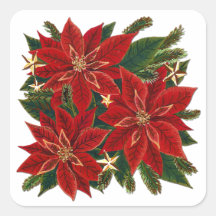 Red Poinsettia Sticker