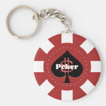 Red Poker Chip Keychain