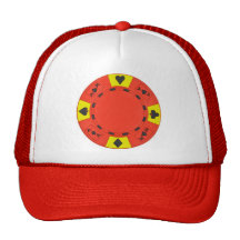 Red Poker Chip Mesh Hats