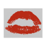 Red Pop Art Lipstick Lips Postcard