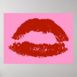 Red Pop Art Lipstick Lips Print
