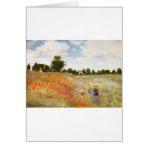 Red Poppies Blooming - Claude Monet Card