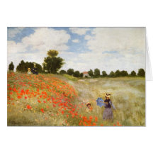 Red Poppies Blooming - Claude Monet Card