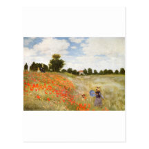 Red Poppies Blooming - Claude Monet Post Cards