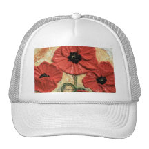 Red Poppies Mesh Hat