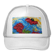 Red Poppies Mesh Hat