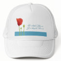 Red Poppy aqua Hat
