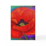 Red Poppy Flower Painting - Multi cards