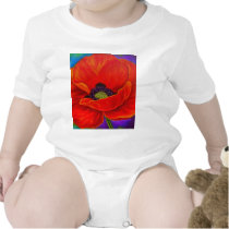 Red Poppy Flower Painting - Multi T Shirts